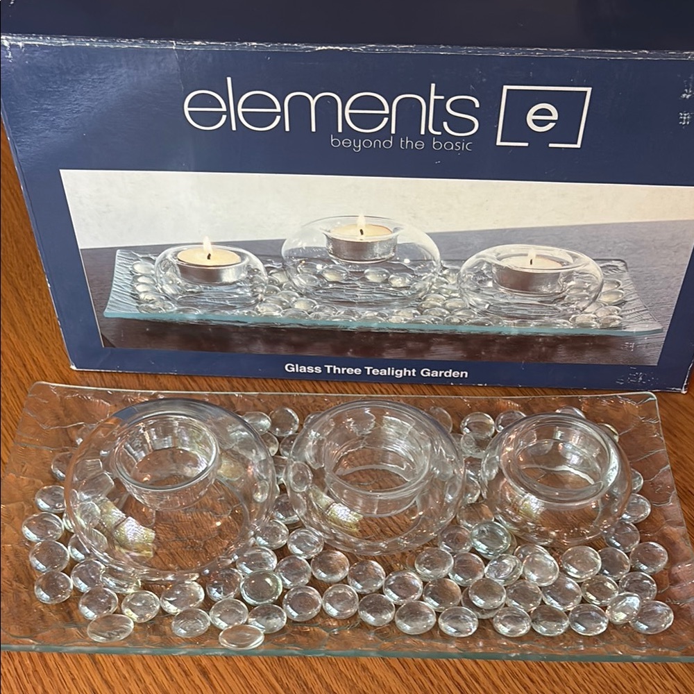 Element Gray Candle Holders with Bubble Accents